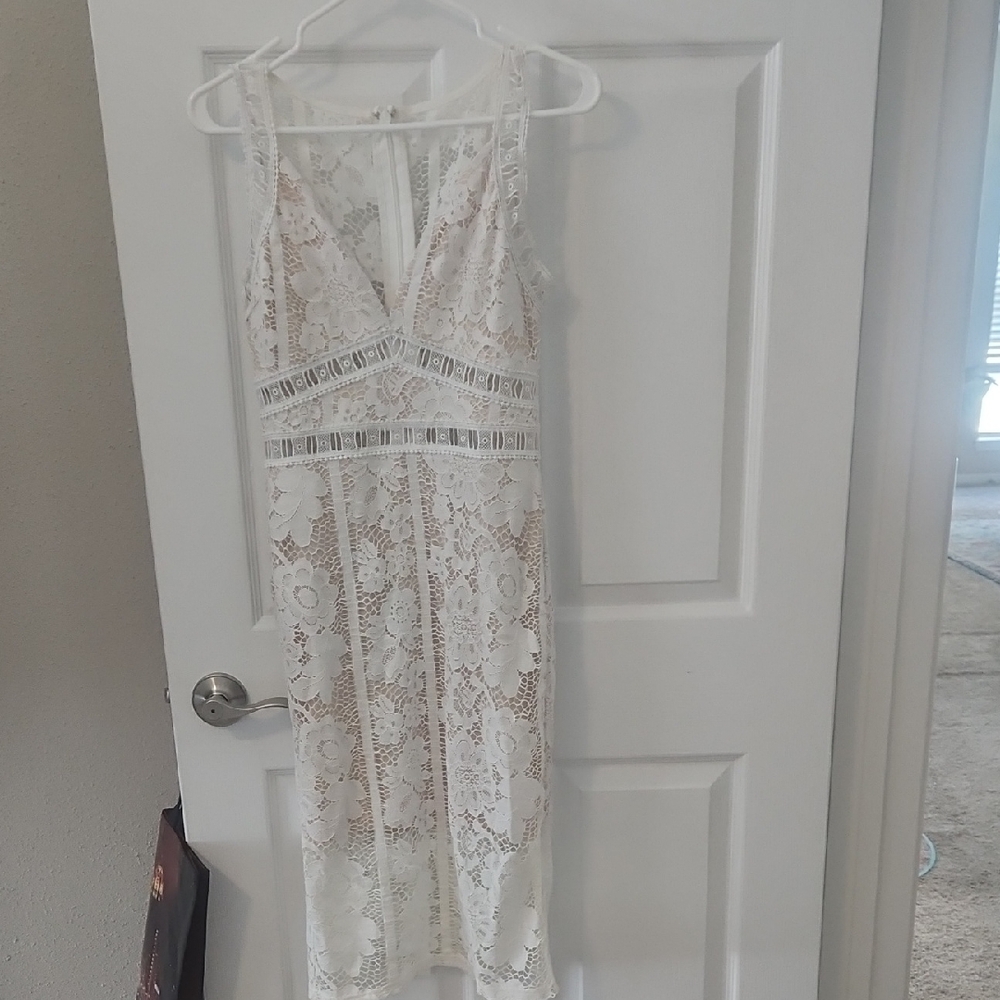 Soieblu White Lace Midi Dress